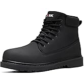 LARNMERN Soft Toe Work Boots Men Waterproof Non Slip Hiking Tactical Motorcycle Chukka Boot 6 Inch Leather Comfortable Shoes
