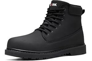 LARNMERN Soft Toe Work Boots Men Waterproof Non Slip Hiking Tactical Motorcycle Chukka Boot 6 Inch Leather Comfortable Shoes