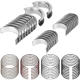 Upgrade STD Main &amp; Rod Bearing Kit w/Piston Rings Replace# 2M4978 MS2199 | Compatible with Chevy, GM LS Gen III IV 4.8L 5.3L- LR4 LY2 L20 LM4 LM7 L59 LC9 LY5 V8 Engine 1999-2016