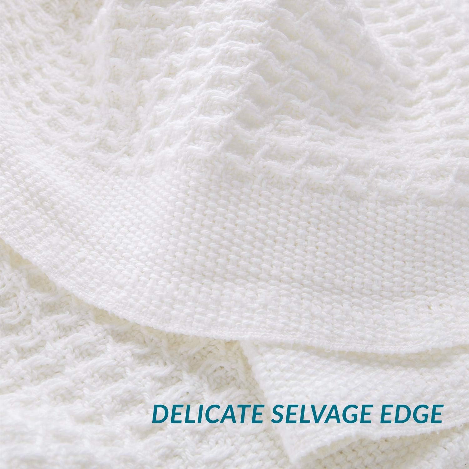 Bedsure 100% Cotton Thermal Blanket - 405GSM Premium Breathable Blanket in Waffle Weave for Home Decoration - Perfect for Layering Any Bed for All-Season - Full/Queen Size (90 x 90 inches), White: Home & Kitchen