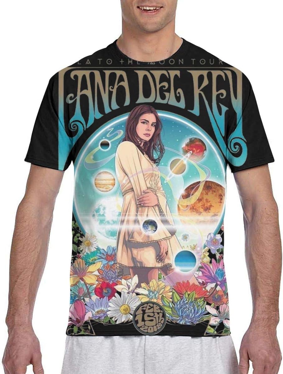 Lana Del Rey Men Short Sleeve T Shirt 3D Printed Casual Round Neck Tops