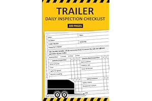 Trailer Daily Inspection Checklist: Trailer Pre-Trip Inspection Report Book | Trailer Safety and Maintenance Inspection Forms