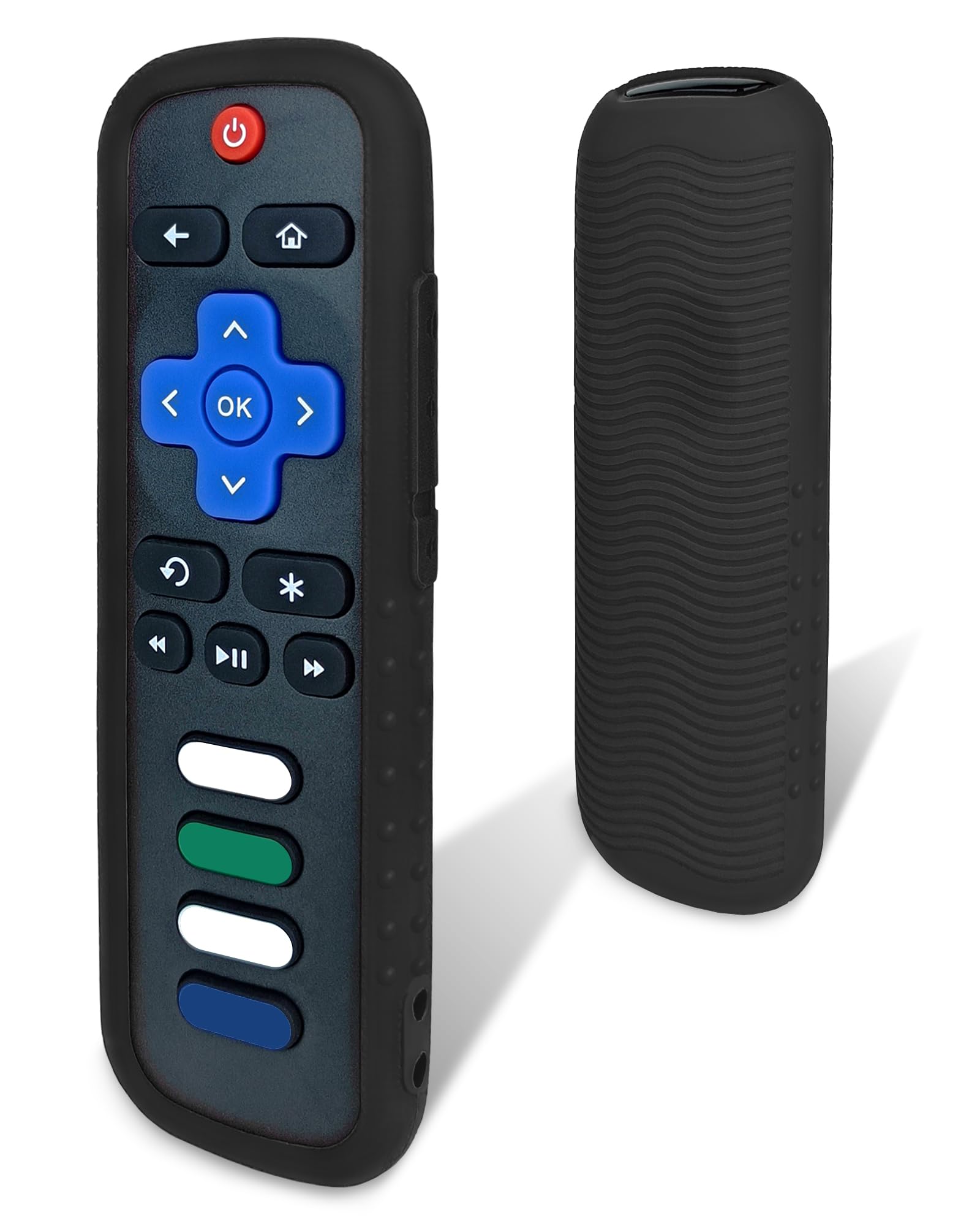 Photo 1 of Protective Cover for Roku Remote - Environmentally Friendly Silicone Material, Drop-Proof, Dust-Proof, Washable, Compatible with Most Models of Roku Voice Remote Skin, Roku TV Remote Case (Black)