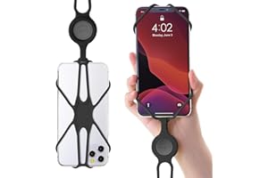 Bone Phone Lanyard, Universal Cell Phone Lanyards for Around Neck, Silicone Mobile Phone Tether Phone Carrier for Women Men Child, Lanyard iPhone 15 All Series/Samsung- Lanyard Phone Tie 2- Black