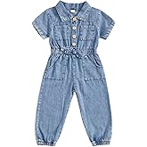 Ledy Champswiin Summer Toddler Girl Jumpsuit Shorts Little Girl Overalls Clothes Baby Jean Romper Jumpsuit One Piece Outfit