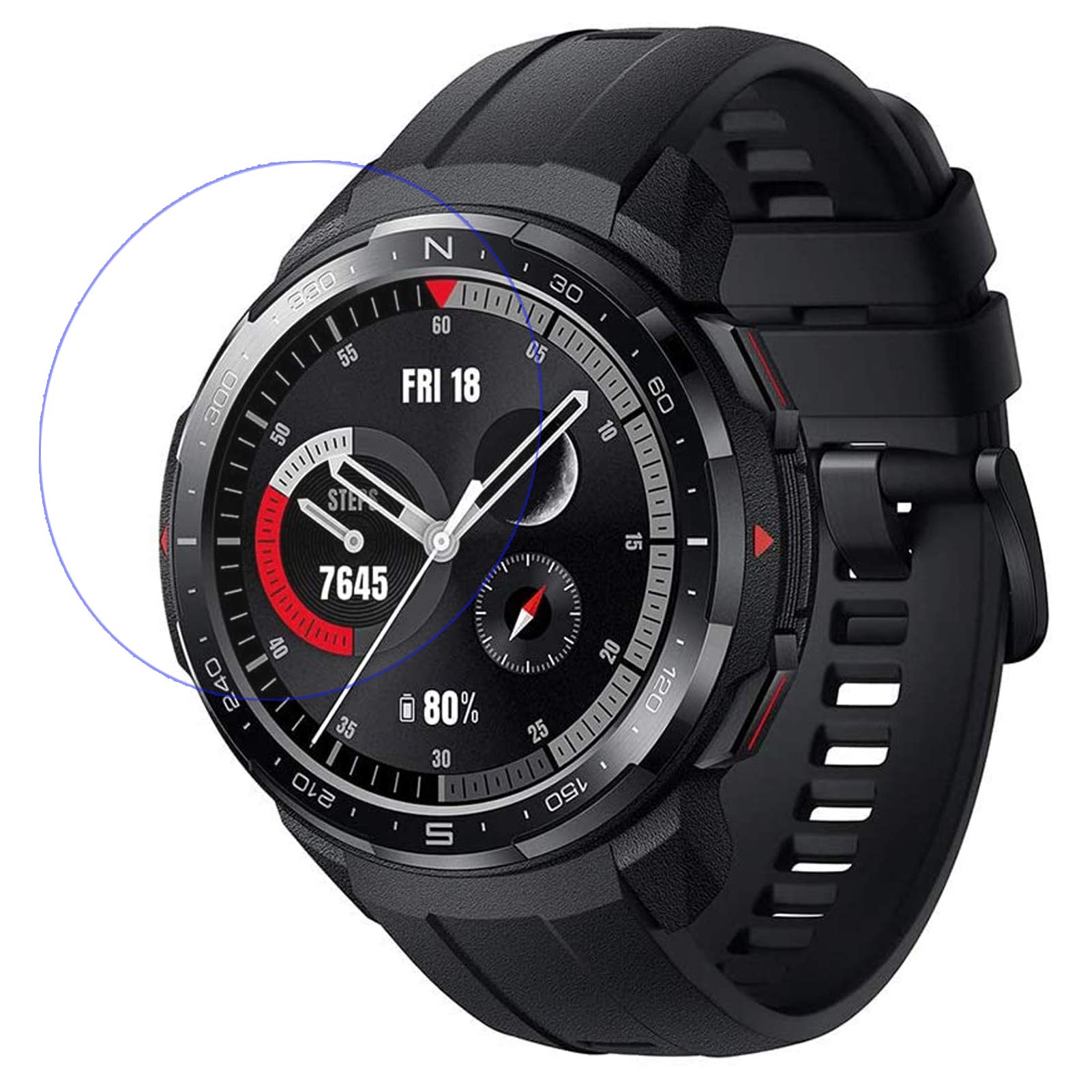 AWADUO Compatible For Honor Watch GS Pro Screen Protector, Tempered Glass Screen Film Protector For Honor Watch GS Pro, Made From Real Glass