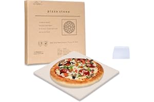 Waykea 12" x 12" Pizza Stone Square Baking Stone | Premium Cordierite Pizza Grilling Stone for Grill Oven RV Oven | Bake Homemade Golden Crispy Crust Pizza