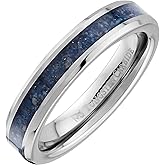 MJ Metals Jewelry Men's Tungsten Carbide Ring with Lapis Lazuli Inlay | Comfort Fit Band | Ideal for Weddings, Gifts, or Everyday Wear