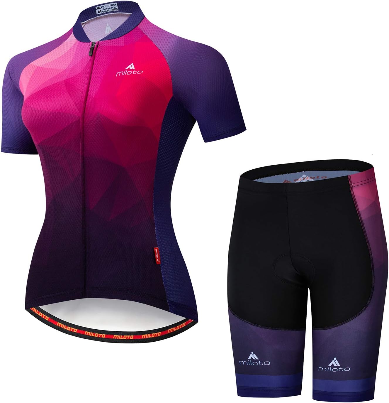 Vgowater Women's Cycling Jersey Set Short Sleeve Road Bike Shirt Quick Dry Biking Shorts