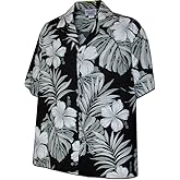Monstera Leaf Hibiscus Floral Men's Hawaiian Shirt
