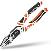 VANQUISH 8-in-1 Linesman Pliers with Wire Cutter and Stripper, 8 Inch | Multipurpose Premium CR-V Twisting Cutting, Screw Clamping,Crimping and Bolt Shearing, Ergonomic Grip, Home Maintenance 3238
