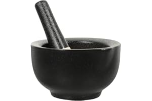 KAILIKETIY Mini Ceramic Garlic Bowl with Pestle, Black Matte Food Grinder for Spices and Tablets, Compact