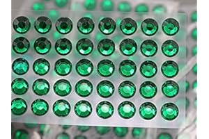 ALLSTARCO 8mm SS40 Green Self Adhesive Acrylic Rhinestones Plastic Face Gems Stick On Body Jewels for DIY Cards and Invitations Crafts Bling Sticker - 5 Sheets - 250PCS