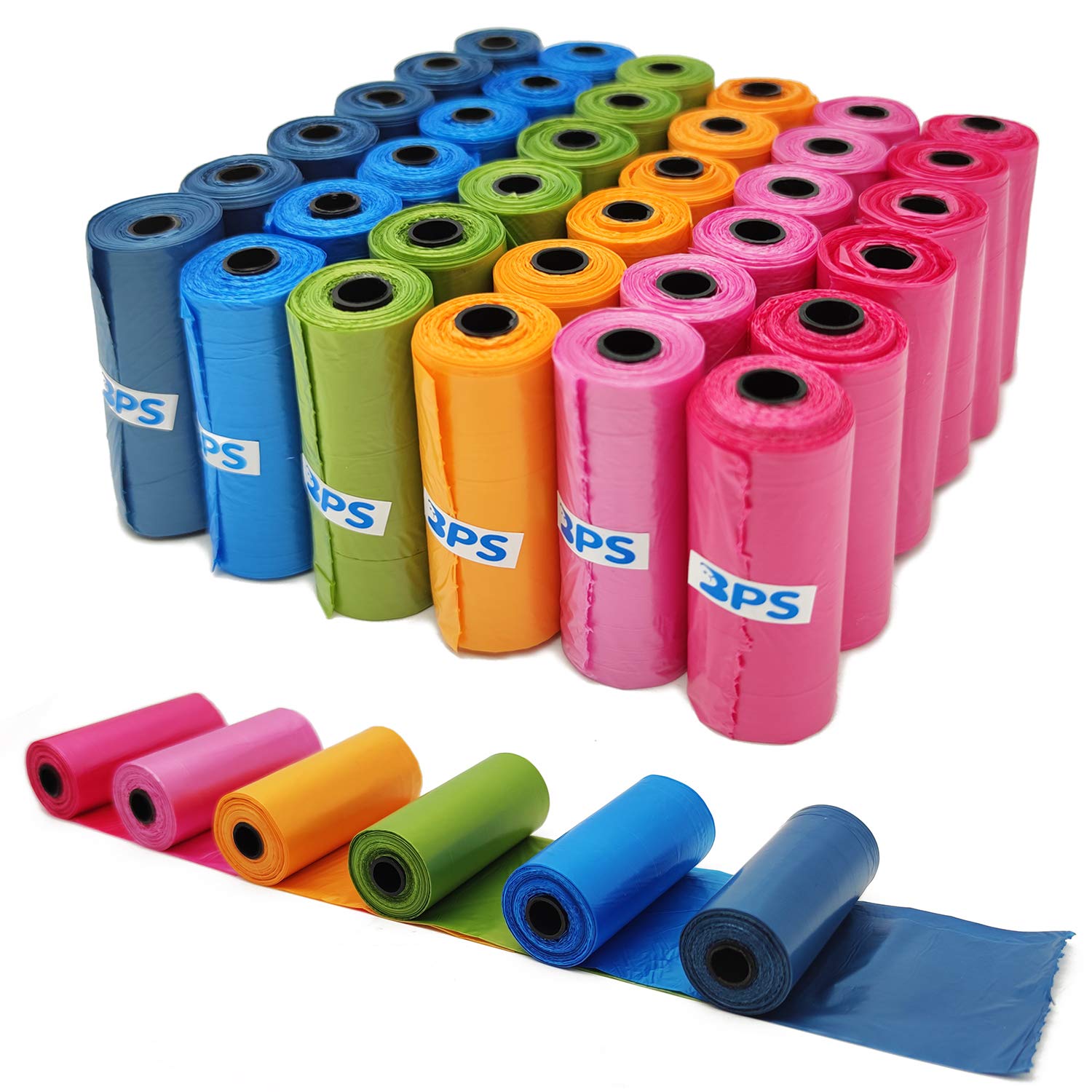 BPS 540 Dog Poop Bags for Dogs Excrements for Pets Domestic Animals Pack of 36 Rolls Multicoloured BPS-5395