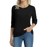 QUALFORT Women's 100% Cotton Sweater Midweight Long Sleeve Soft Knit Pullover Sweater 2026 Fall Winter Tops