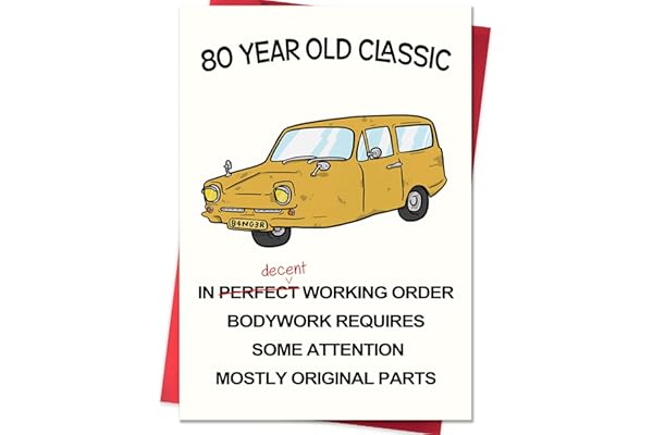 Smithtuy Funny 80th Birthday Card,80th Birthday Decorations & Gifts for Women Men,Happy 80 Year Old Gifts Cards for Dad Mom Grandpa Grandma