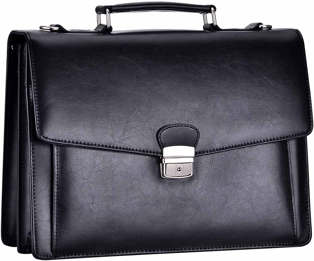 Mens Classic Leather Briefcase Messenger Bags Laptop Handbags Shoulder Bags