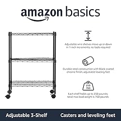 Amazon Basics 3-Shelf Adjustable, Heavy Duty