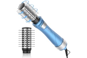 Agotiias Rotating Barrel Hair Dryer Brush Spinning: 2 Size Detachable Brush(2" & 1.5") | 3 Heats & 2 Speeds Plus a Cool Air Setting | Big Buttons Design for Arthritis