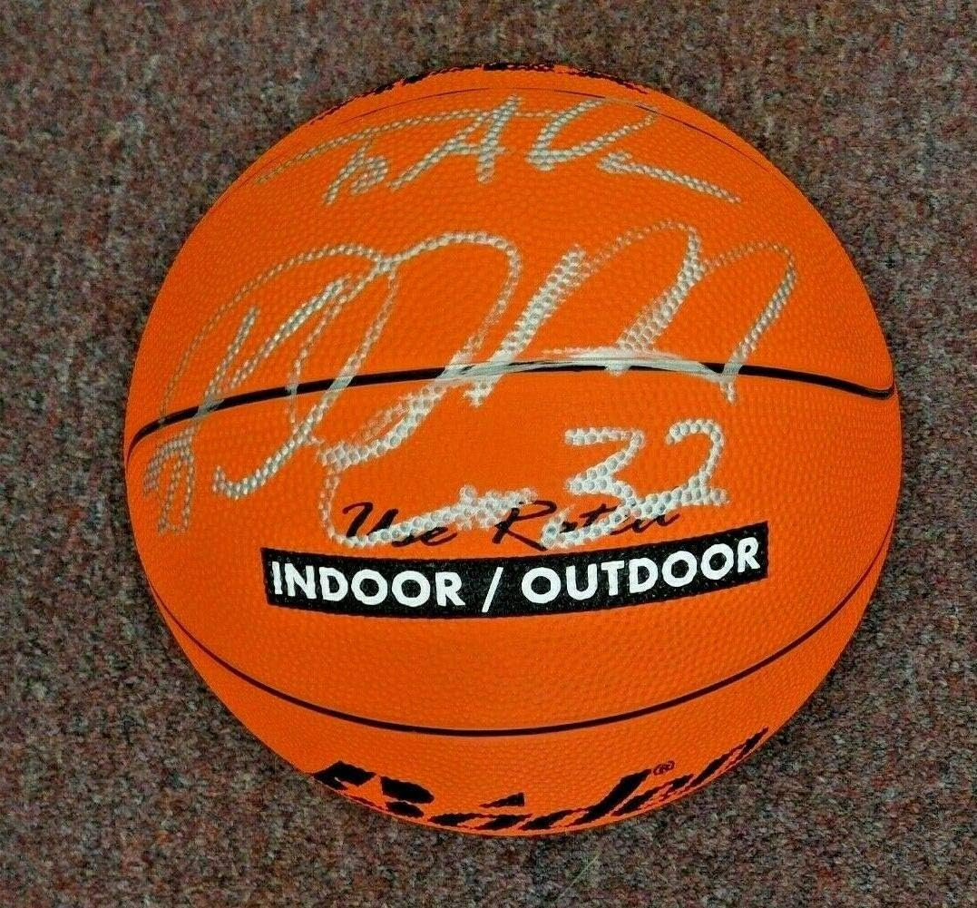 karl malone autographed basketball