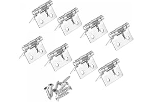 uxcell Spring Loaded Hinges, 1" 304 Stainless Steel Self Closing Hinge for Cabinet 8pcs