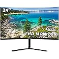 CRUA 24" Curved Monitor, FHD(1920×1080P) 100HZ, 99% sRGB Color Gamut Computer Monitors, Narrow Bezels on Three Sides, Blue Light Filter PC Monitor for Home, Office and Dormitory(HDMI, VGA)-Black