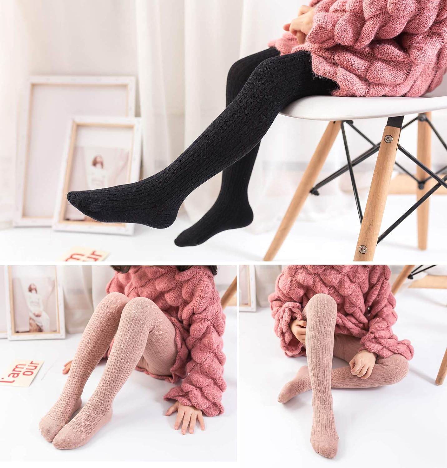 EPEIUS Baby Girl Tights Thick Cable Knit Leggings Cotton Pantyhose for Toddlers Child 2-10 Years: Clothing