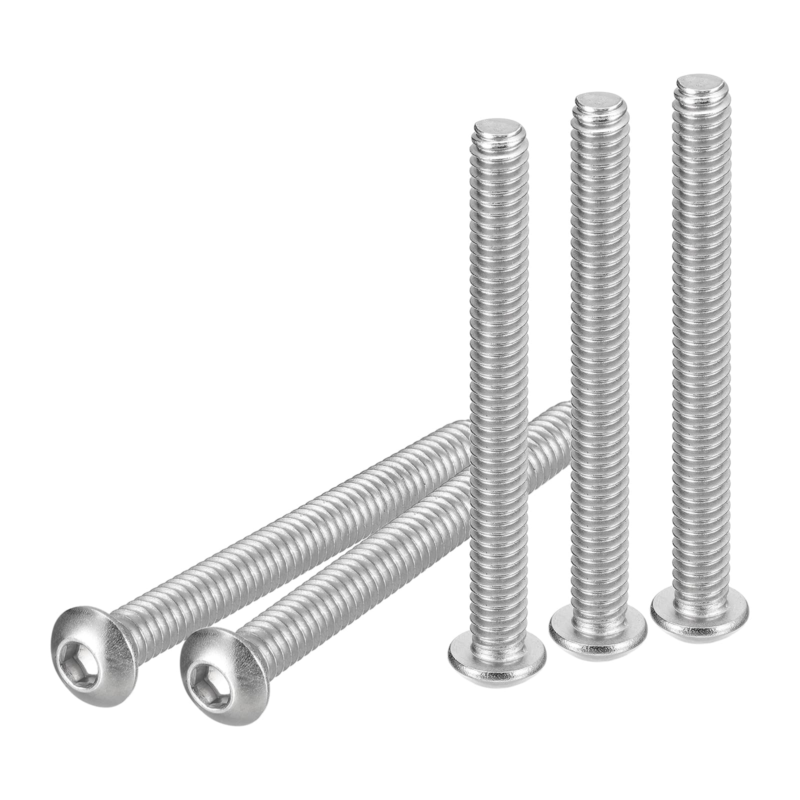 DTGN 1/4-20x2-1/2" Button Head Socket Cap Screws - 25Pack - Good for Machine - 304 Stainless Steel 18/8 - Hex Drive Full Thread UNC Fasteners