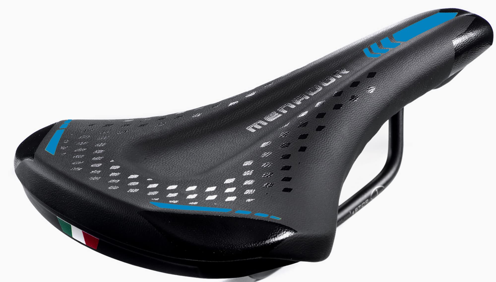 Montegrappa Bike Saddle Bike Seat for E-MTB-GRAVEL Menador 3400, Memory Foam Black/Blue