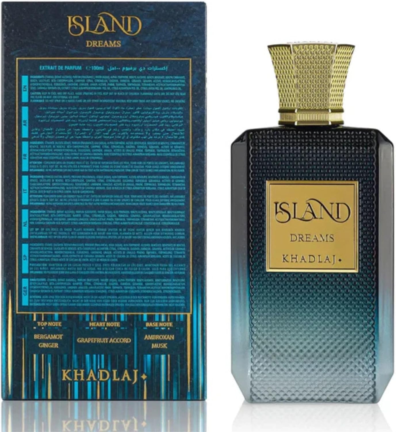 Khadlaj Island Dreams – Fruity, Floral, Woody, Musky – Extrait de Parfum Long-Lasting Fragrance for Unisex, 3.4 Ounce