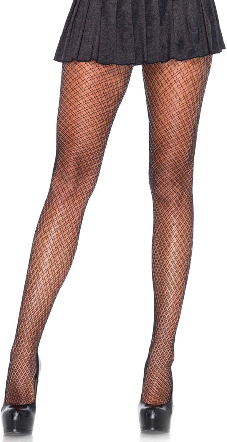 Leg Avenue Women's Lace Tights, Floral Black, O/S: Clothing