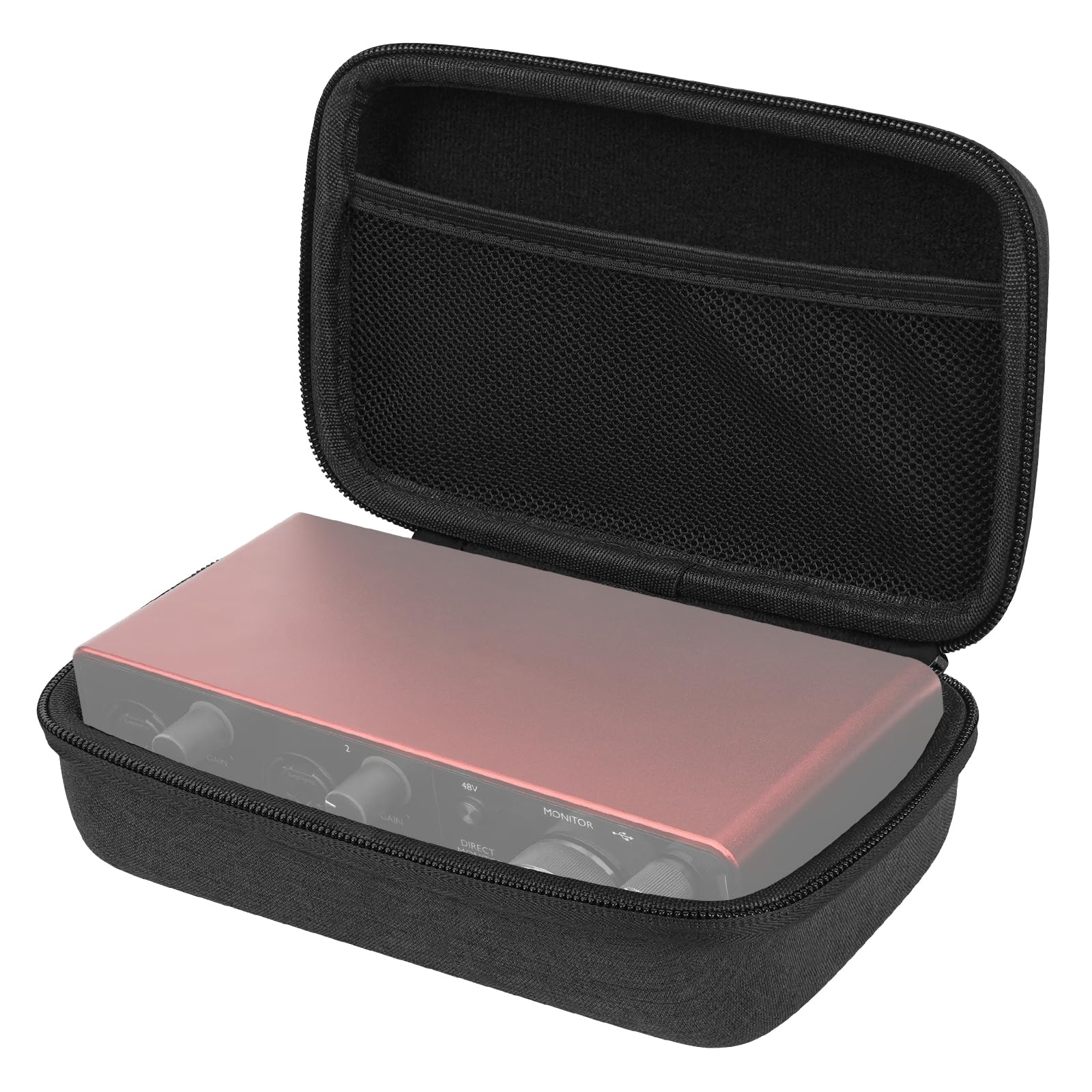 Linkidea Audio Interface Hard Case, Protective Hard Shell Travel Carrying Bag Compatible with Focusrite Scarlett 2i2 3nd Gen (Grey)