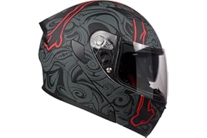 KYPARA Motorcycle Dual Visor Flip up Modular Full Face Helmet with DOT Certification of Impressionism