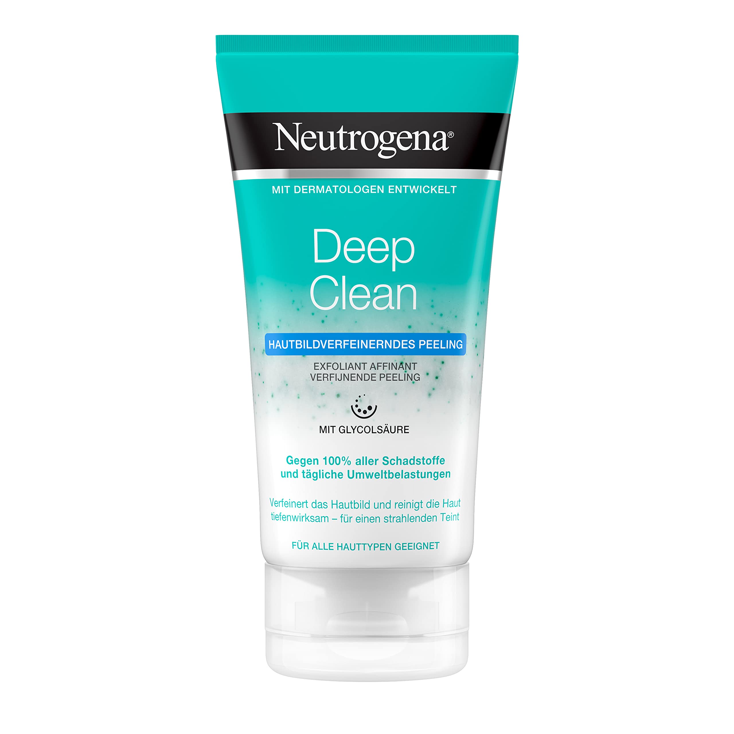 Neutrogena Deep Clean Facial Cleanser Skin Refining Exfoliating with Glycolic Acid for All Skin 150ml