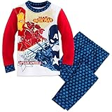 Disney Store Boys Marvel's Team Iron Man/Team Captain America PJ Pals Pajama Set
