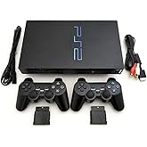 Sony PS2 Game System Gaming Console with 2 WIRELESS CONTROLLERS PLAYSTATION-2 Black (Renewed)