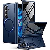 BERFY for Samsung Galaxy Z Fold 7 Case with Privacy Screen Protector, [Compatible with MagSafe][Anti Spy] Built-in Hidden Kickstand, Full-Body Shockproof Slim Phone Case for Z Fold 7, Blue