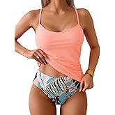 Eomenie Tankini Swimsuits for Women Two Piece Tummy Control Bathing Suit Slimming Modest Swimwear with High Waisted Bottom