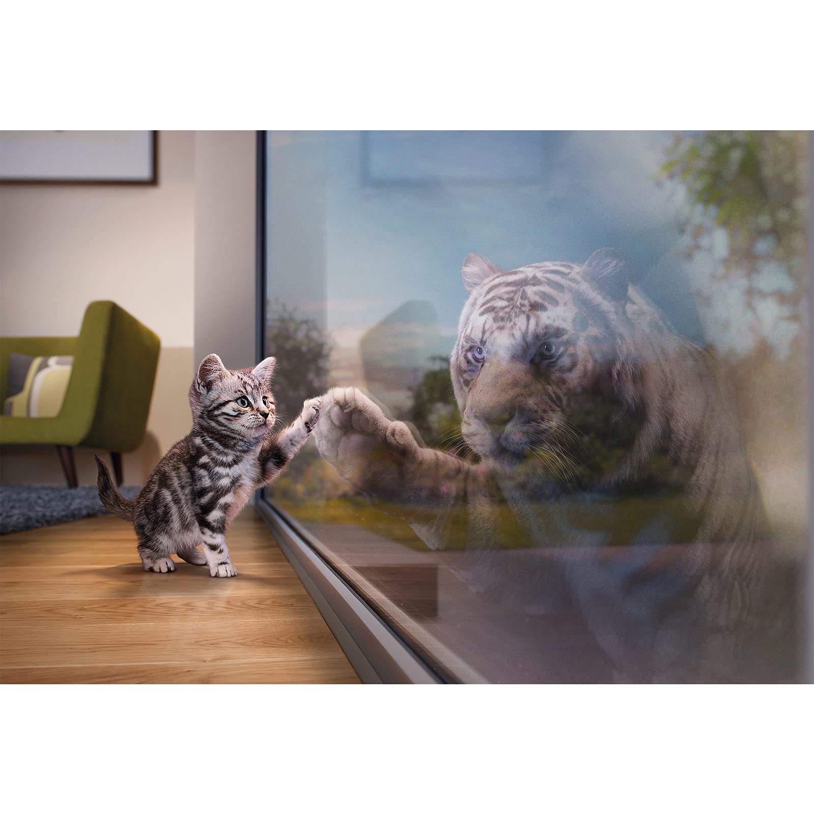 WACYDSD Jigsaw Puzzle 1000 Piece Cat & Tiger Home Decor Gift Diy Modern Wall Art Unique Gift Home Decor