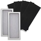 PUREBURG 990051000 Replacement True HEPA Filter Set Compatible with Hamilton Beach TrueAir 04383 04384 04385 04386 Compact Pet Air Purifier,H13 Activated Carbon,2-Pack