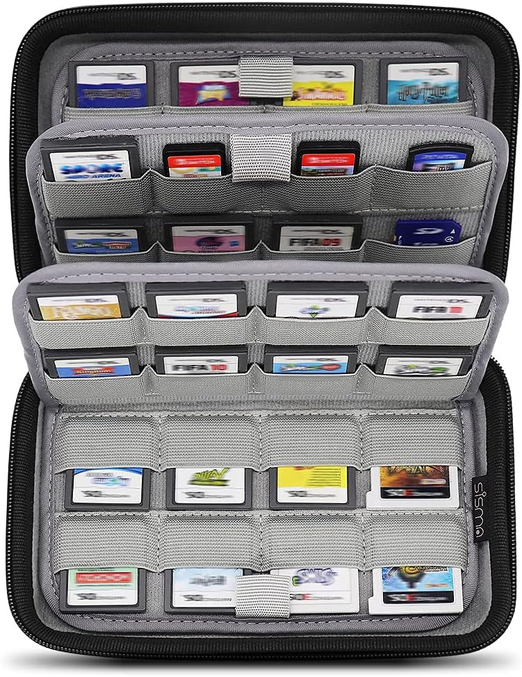 Sisma 64 Game Card Holder Storage Case for Nintendo 3DS 2DS DS Game Cartridges - Black