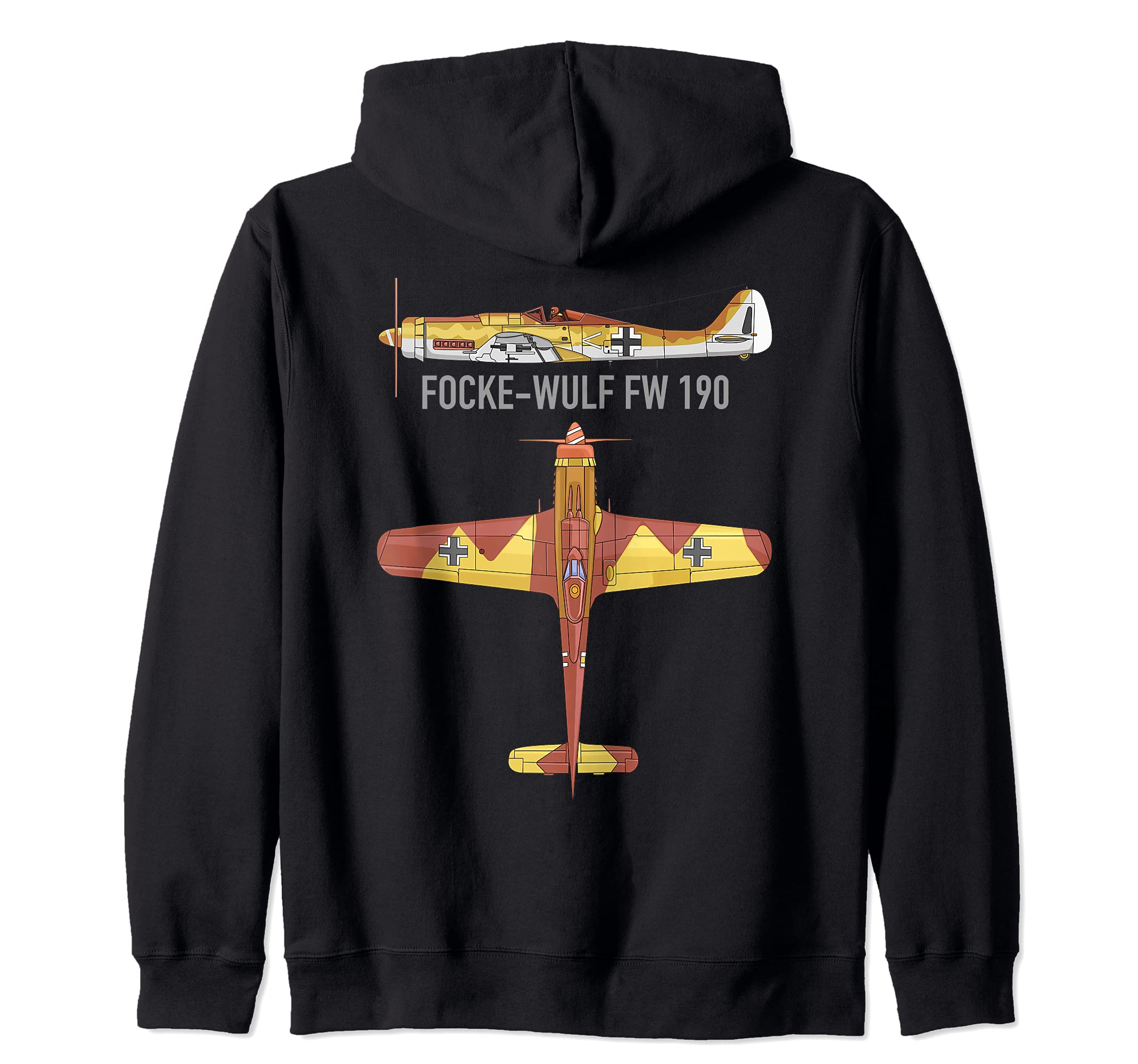 Focke-Wulf Fw 190 German WW2 Fighter Aircraft Plane Diagram Zip Hoodie