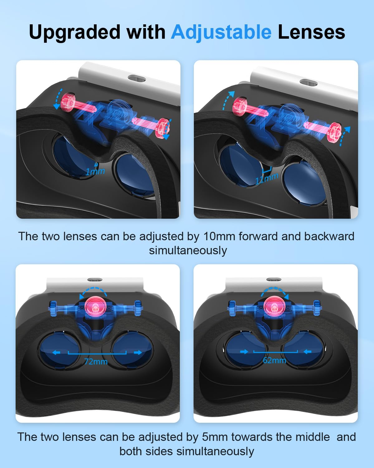 Aufgewertet VR Brille für Nintendo Switch/Switch OLED Modell, 3D Virtual Reality Headset Spiele Zubehör mit Anpassbaren HD-Gläsern und Elite Strap, Switch VR Labo Goggles Brille 7