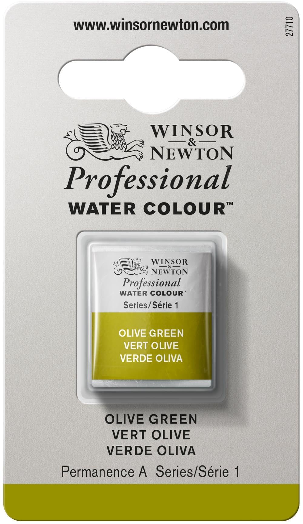 Winsor & Newton Half Pan Professional Water Colour, Olive Green — image 1