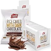 Lieber's Dark Chocolate Rice Cakes, Kosher, Gluten Free, Vegan, 24 Count | Whole Grain Brown Rice, Dairy Free, 60 Calories or Less per Cake, Crispy Snack Pack or Gift Pack, Wheat Free