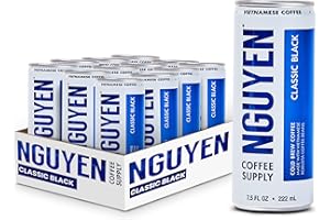 Nguyen Coffee Supply - Classic Black: Vietnamese Cold Brew Coffee, 100% Robusta, No Sugar, Dairy-Free, 7.5 fl oz cans [12 Pack]