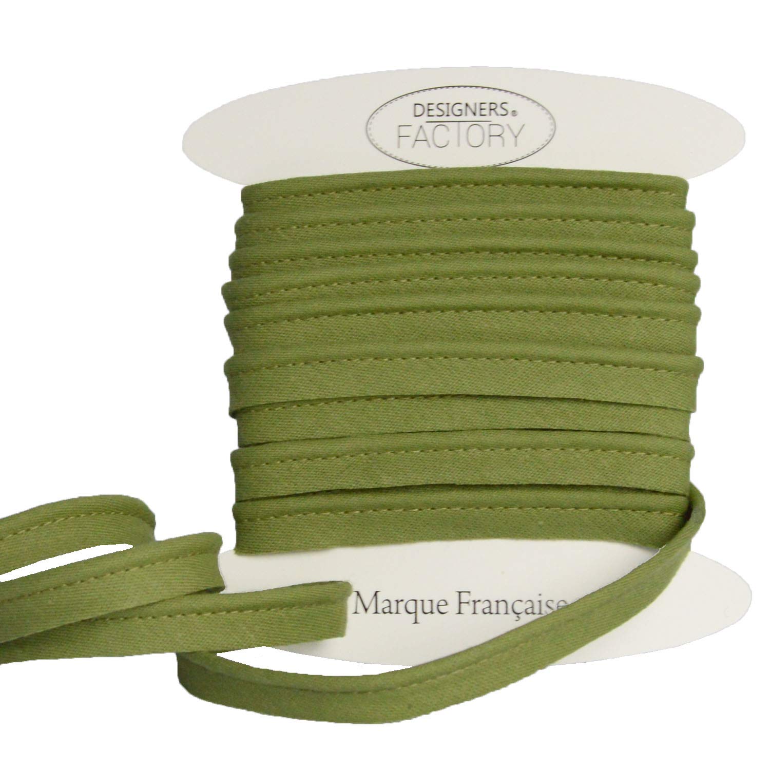 Cotton flanged Insert Piping Cord - Available in Several Colours and Two Sizes - Flanged Piping Cord for Cushions (Olive, By 5 Meters)