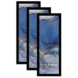 Fxojyvo 5x14 Picture Frame Set of 3, Black Frame