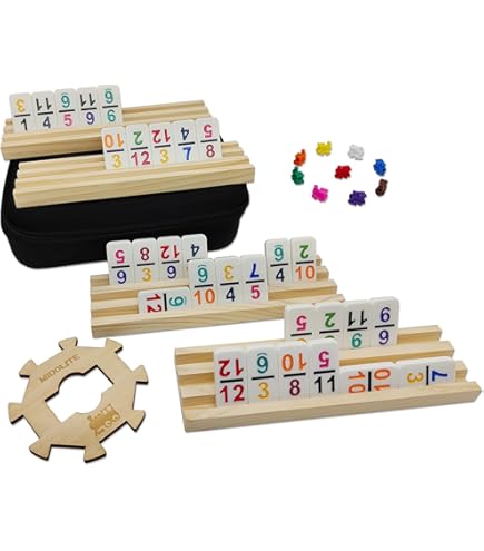 Amazon.com: Mexican Train Dominoes Set with Numbers and 8 Wooden