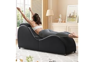 Mjkone 60.6" W Yoga Sofa Chaise Lounge Chair Indoor for Adults Stretching Exercising Relaxing, Faux Leather Yoga Lounges Chai
